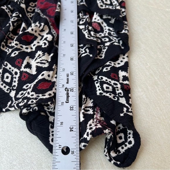 Lola Red and Black Asymmetrical Maxi Skirt Boho - Picture 7 of 8